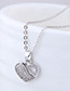 Elegant Silver Color Heart Shape Pendant Decorated Necklace