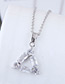 Elegant Silver Color Triangle Shape Pendant Decorated Necklace