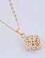 Elegant Gold Color Flower Pendant Decorated Necklace