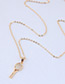 Elegant Gold Color Racket Shape Pendant Decorated Necklace