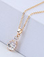 Elegant Gold Color Water Drop Shape Pendant Decorated Necklace