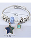 Elegant Blue+green Star&diamond Pendant Decorated Bracelet