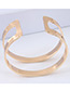 Elegant Gold Color Pure Color Design Opening Bracelet
