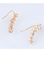 Elegant Gold Color Full Diamond&pearls Ecorated Tassel Earrings