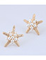 Elegant Gold Color Starfish Shape Design Pure Color Earrings