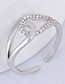 Simple Silver Color Pure Color Decorated Ring