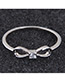 Elegant Silver Color Symbol 8 Shape Decorated Ring