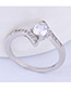 Elegant Silver Color Pure Color Decorated Ring