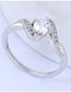 Elegant Silver Color Diamond Decorated Ring
