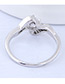 Elegant Silver Color Diamond Decorated Ring