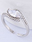 Simple Silver Color Diamond Decorated Ring