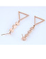 Fashion Rose Gold Triangle Shape Decorated Earrings