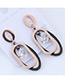 Fashion Rose Gold Oval Shape Decorated Earrings