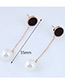 Fashion Rose Gold+white Pearl Decorated Earrings