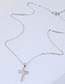 Elegant Silver Color Cross Shape Decorated Necklace