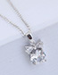 Elegant Silver Color Diamond Decorated Pure Color Necklace