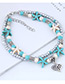 Elegant Blue+silver Color Heart Shape&starfish Decorated Anklte