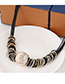 Fashion Gold Color+black Circular Rings Decorated Simple Necklace