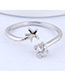 Elegant Silver Color Star Shape Decorated Opening Ring
