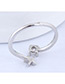 Elegant Silver Color Star Shape Decorated Opening Ring