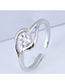 Elegant Silver Color Flower Shape Decorated Opening Ring