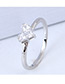 Elegant Silver Color Pure Color Design Heart Shape Ring