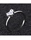 Elegant Silver Color Pure Color Design Heart Shape Ring