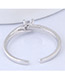 Elegant Silver Color Pure Color Design Opening Ring