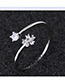 Elegant Silver Color Flowers Decorated Opening Ring