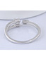 Elegant Silver Color Square Shape Diamond Decorated Ring