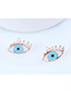 Fashion Blue Eye Shape Decorated Earrings (12 Pcs)
