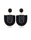 Elegant Black U Shape Design Tassel Earrings