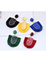 Elegant Green U Shape Design Tassel Earrings