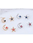 Sweet Gold Color Moon&star Shape Design Earrings