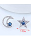 Sweet Silver Color Moon&star Shape Design Earrings