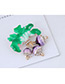 Elegant Green+purple Spinach Shape Design Simple Brooch
