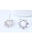 Sweet Silver Color Full Diamond Design Pure Color Earrings