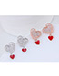 Sweet Silver Color Double Heart Shape Design Earrings