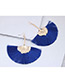 Fashion Gold Color+blue Leaf Shape Decorated Tassel Earrings