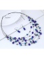 Fashion Black Bead&crystal Decorated Multi-layer Jewelry Set