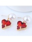 Simple Red Heart Shape Decorated Earrings