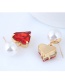 Simple Red Heart Shape Decorated Earrings