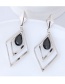 Simple Silver Color Rhombus Shape Decorated Earrings