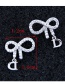 Simple Silver Color Bowknot Shape Decorated Earrings