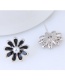 Simple Silver Color+black Flower Shape Decorated Earrings