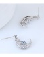 Simple Silver Color Moon&star Shape Decorated Earrings