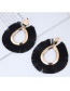 Fashoin Dark Gray Tassel Decorated Pure Color Earrings
