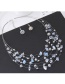 Fashoin Blue Bead Decorated Multi-layer Jewelry Set
