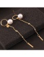 Sweet Gold Color Tassel&pearls Decorated Long Earrings
