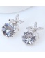 Sweet Silver Color Full Diamond Design Flower Shape Earrings